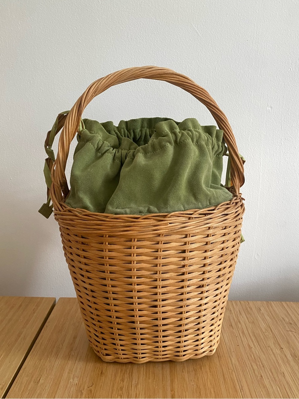 Edie Parker Rattan Wicker Basket Bag